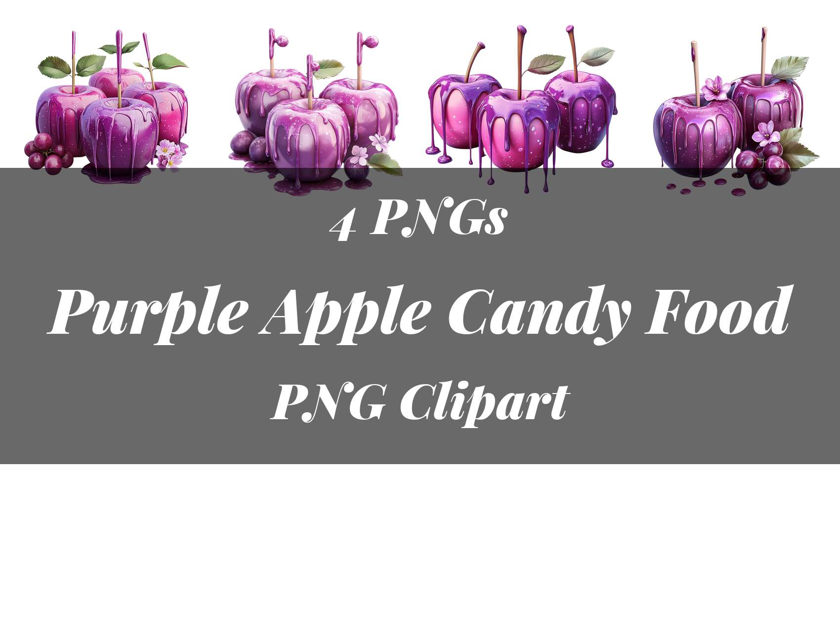 Purple Apple Candy Food Clipart