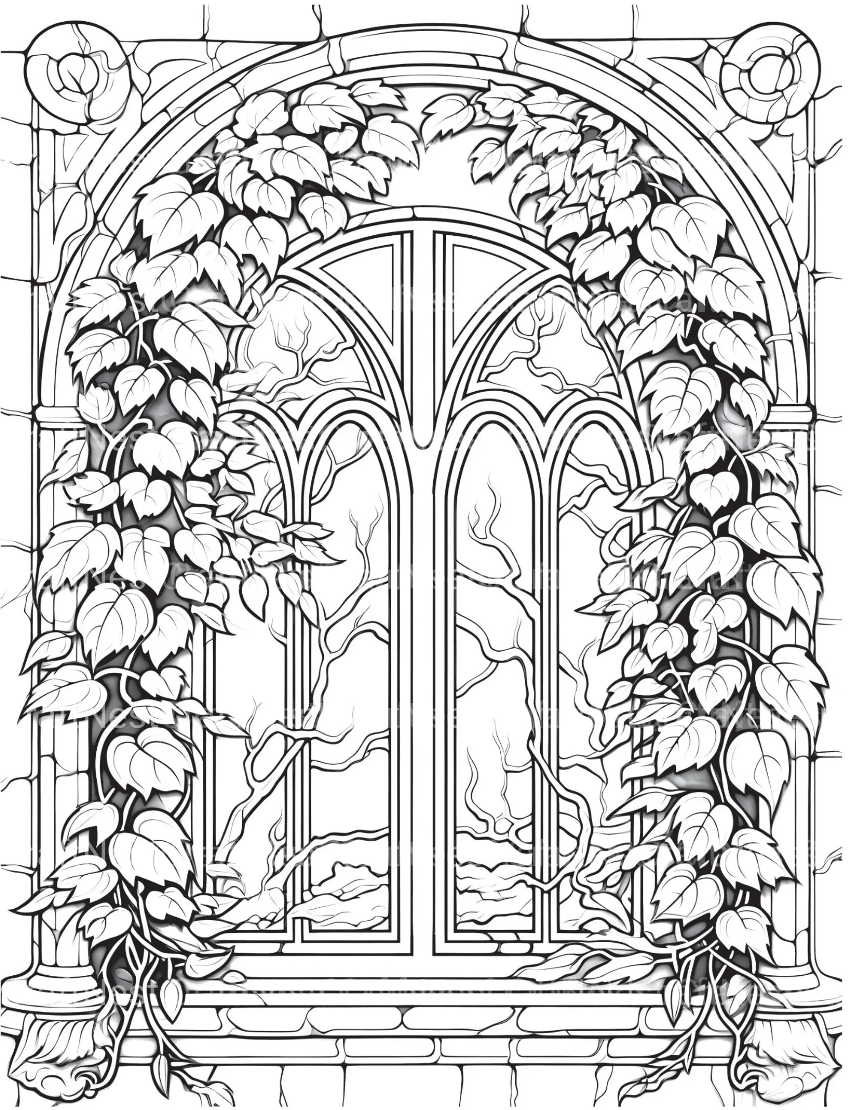 Blooming Window Coloring Book - CraftNest - Digital Crafting and Art