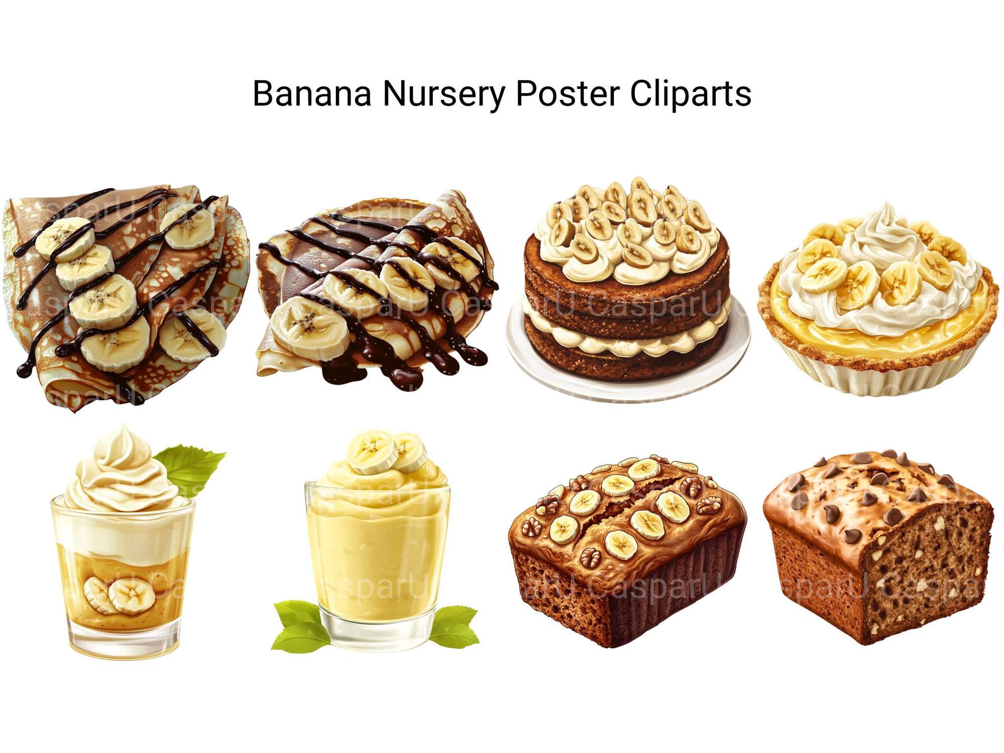 Banana Nursery Poster Clipart