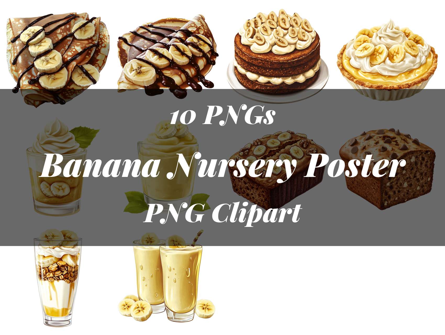 Banana Nursery Poster Clipart