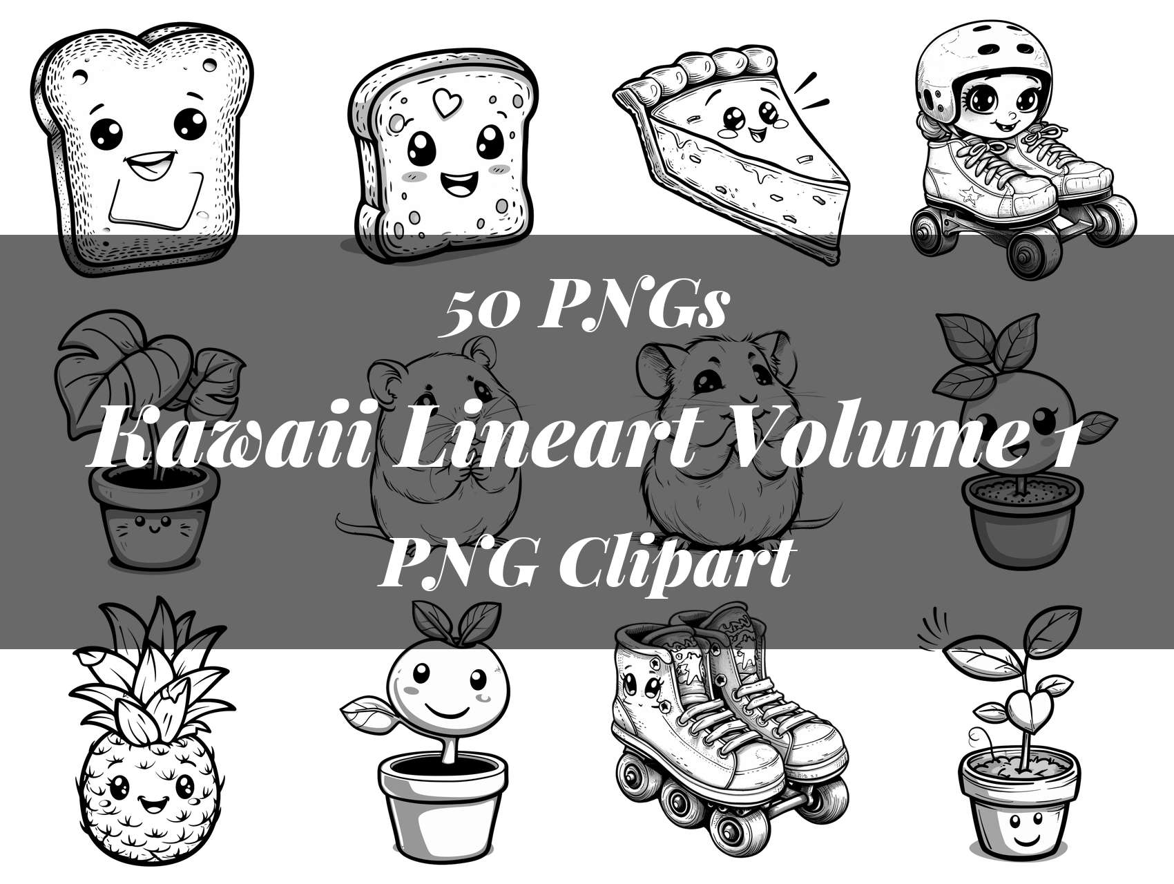 Kawaii Lineart Volume 1 Clipart