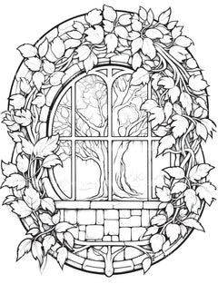 Blooming Window Coloring Book - CraftNest - Digital Crafting and Art