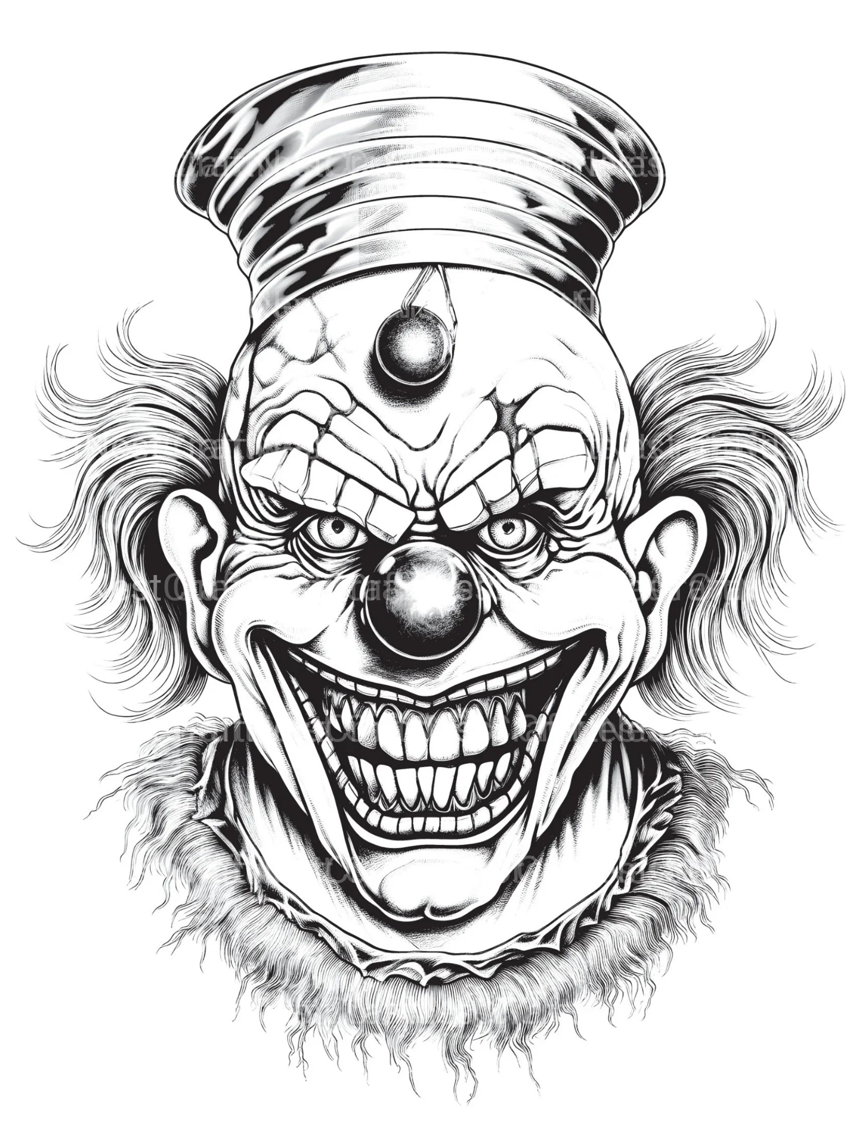 Evil Clowns Coloring Book - CraftNest - Digital Crafting and Art
