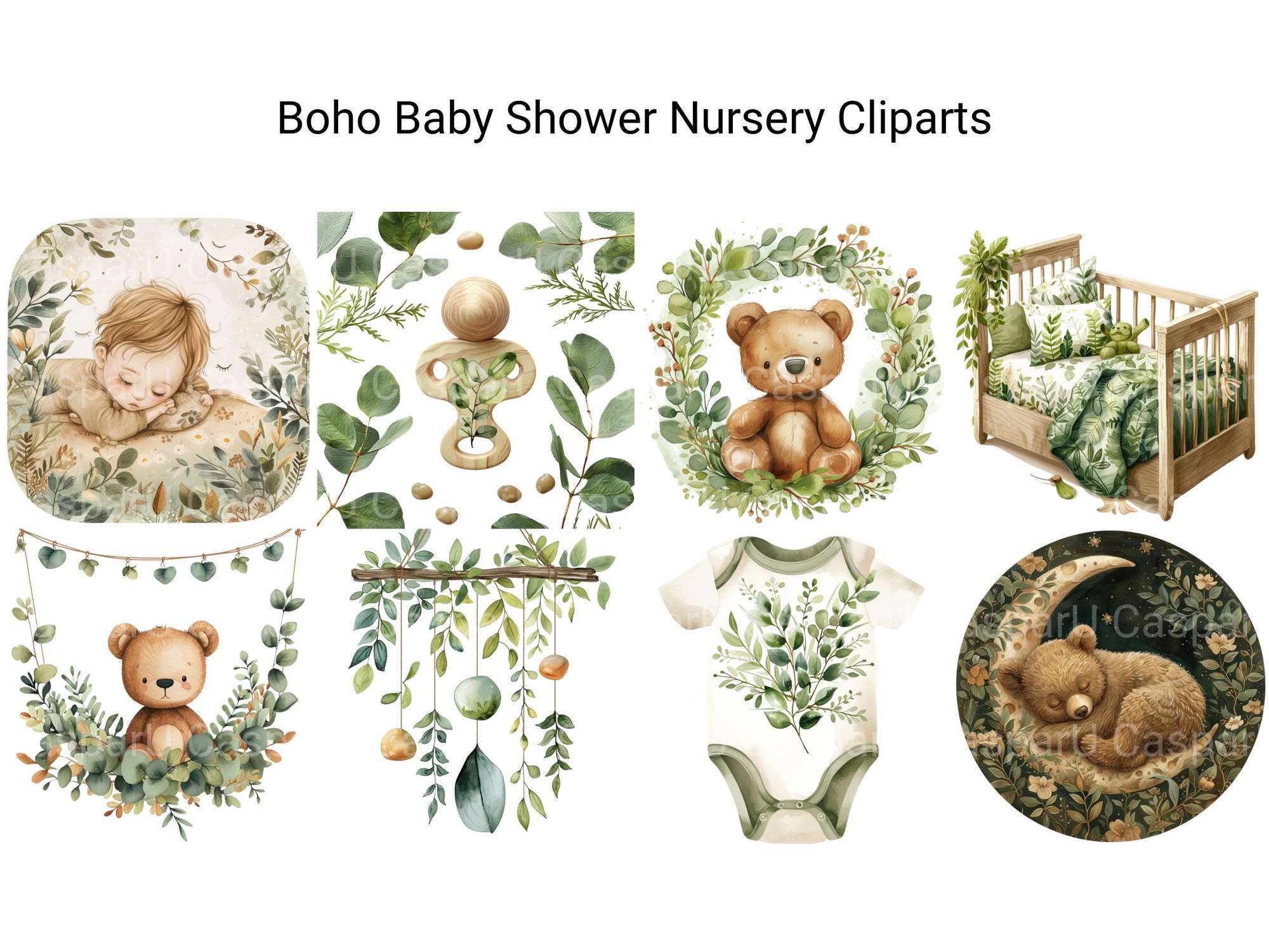 Boho Baby Shower Nursery Clipart