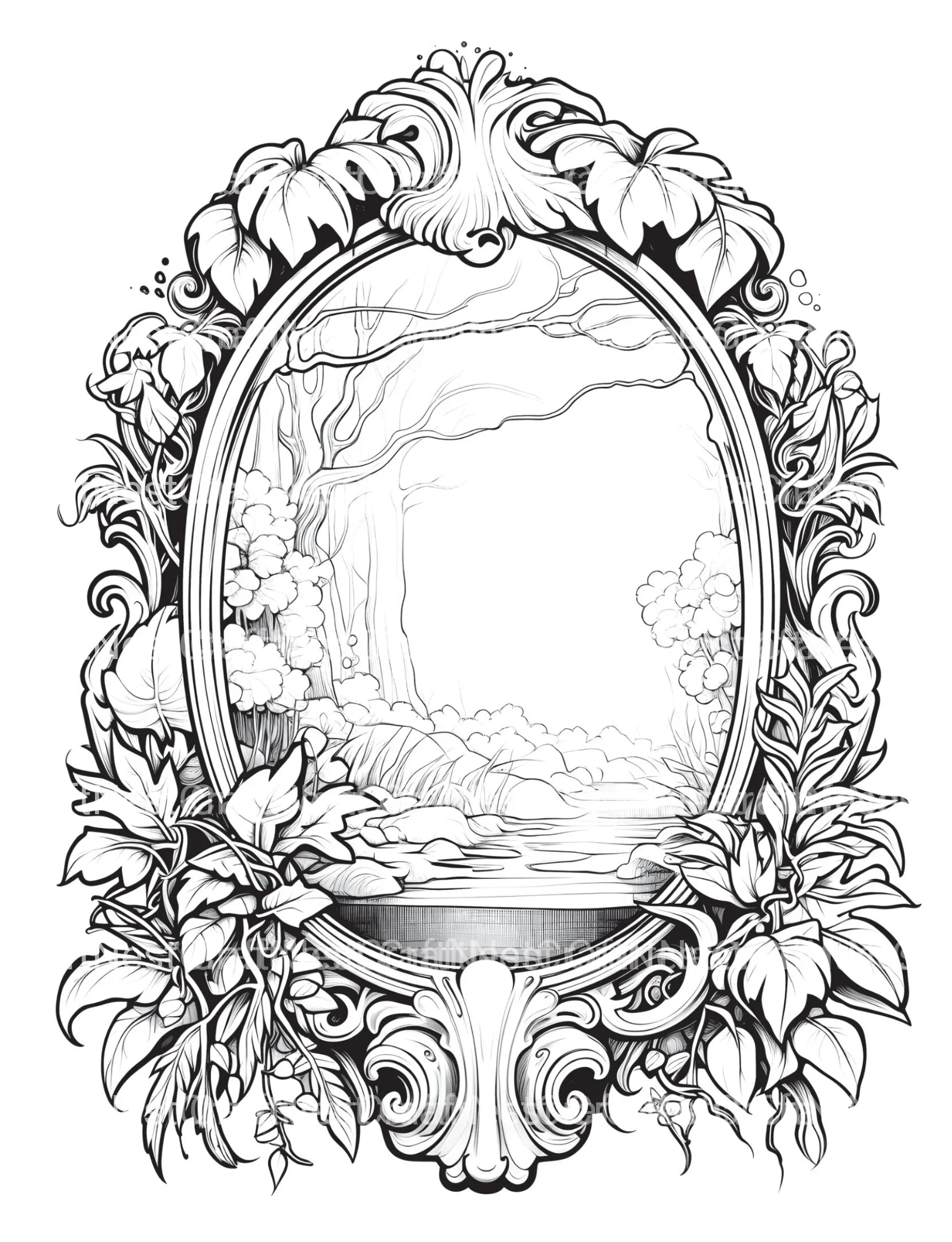 Blooming Fountain Coloring Book - CraftNest - Digital Crafting and Art