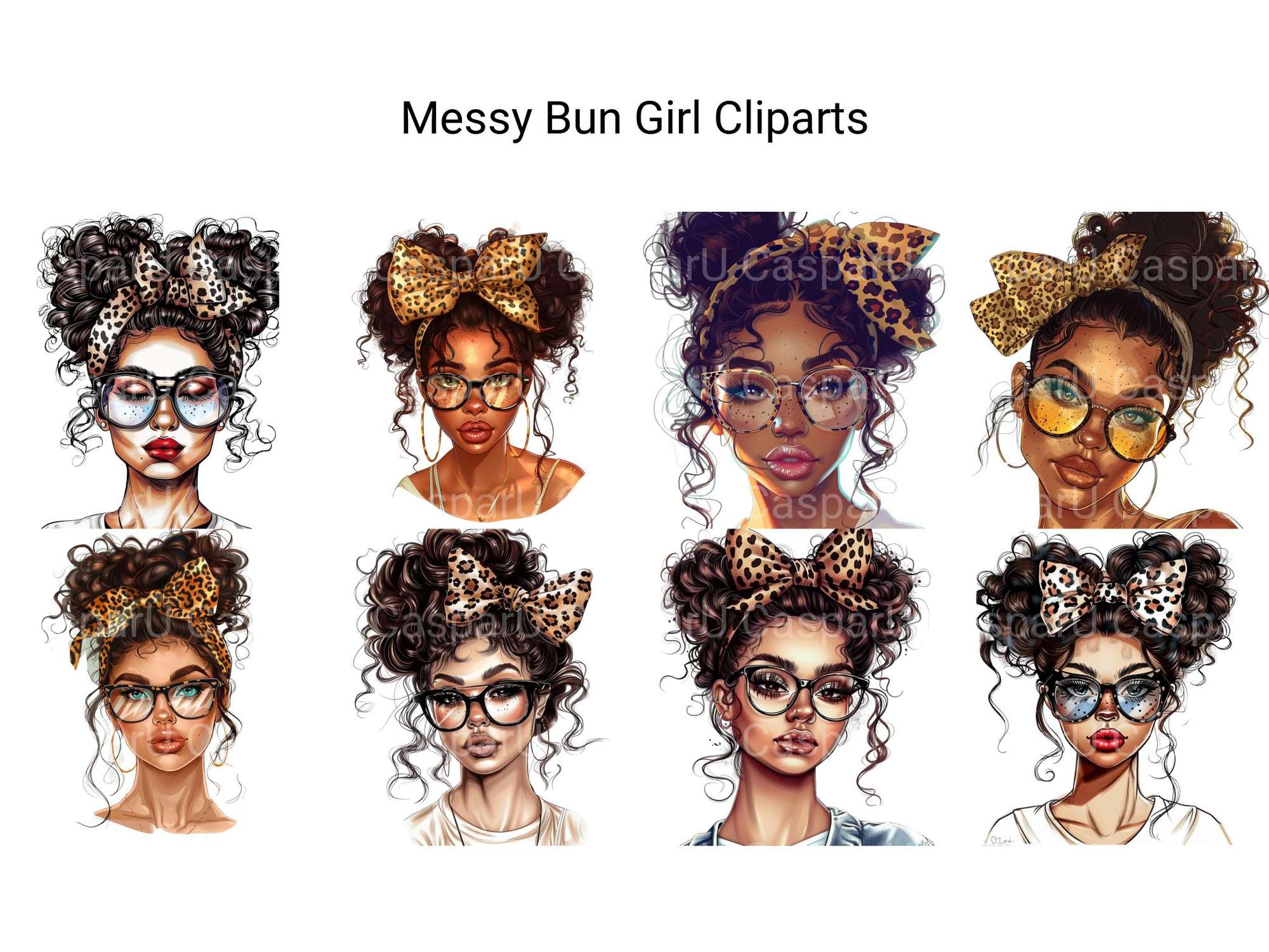 Messy Bun Girl Clipart