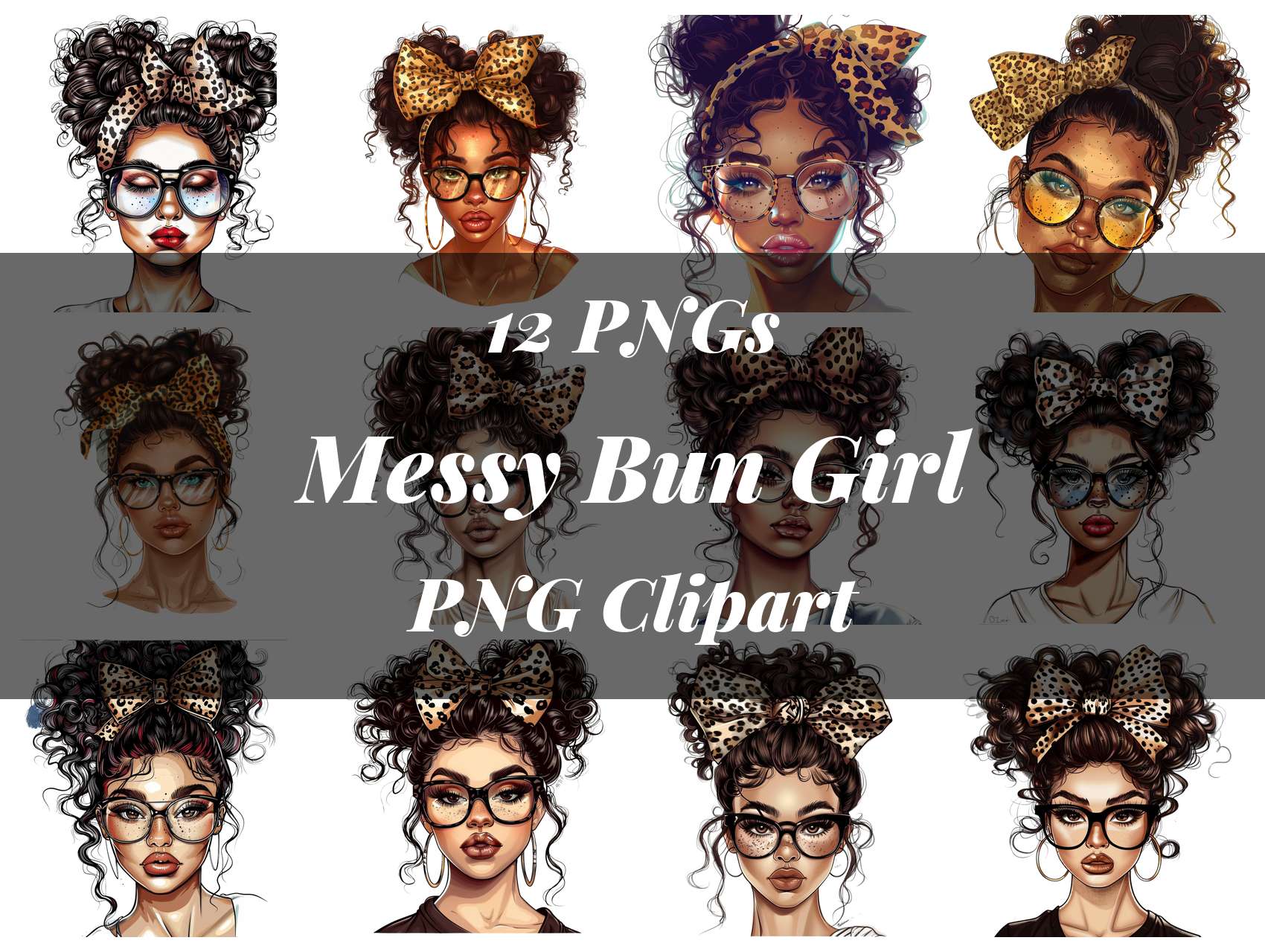 Messy Bun Girl Clipart