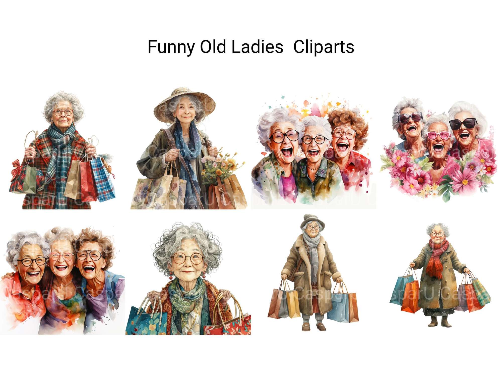 Funny Old Ladies Bonus #2 Clipart