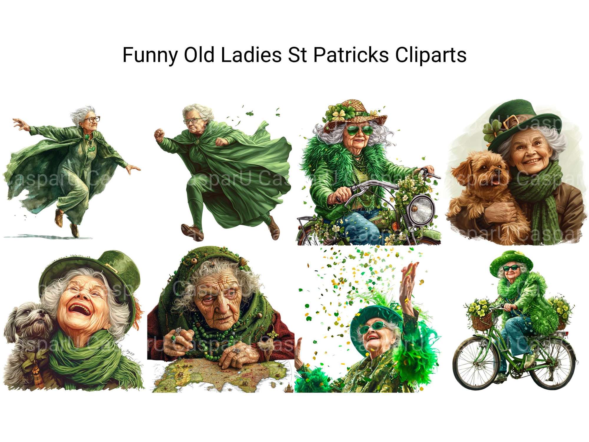 Funny Old Ladies St Patricks Clipart