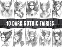 Dark Gothic Fairies Coloring Book - CraftNest - Digital Crafting and Art
