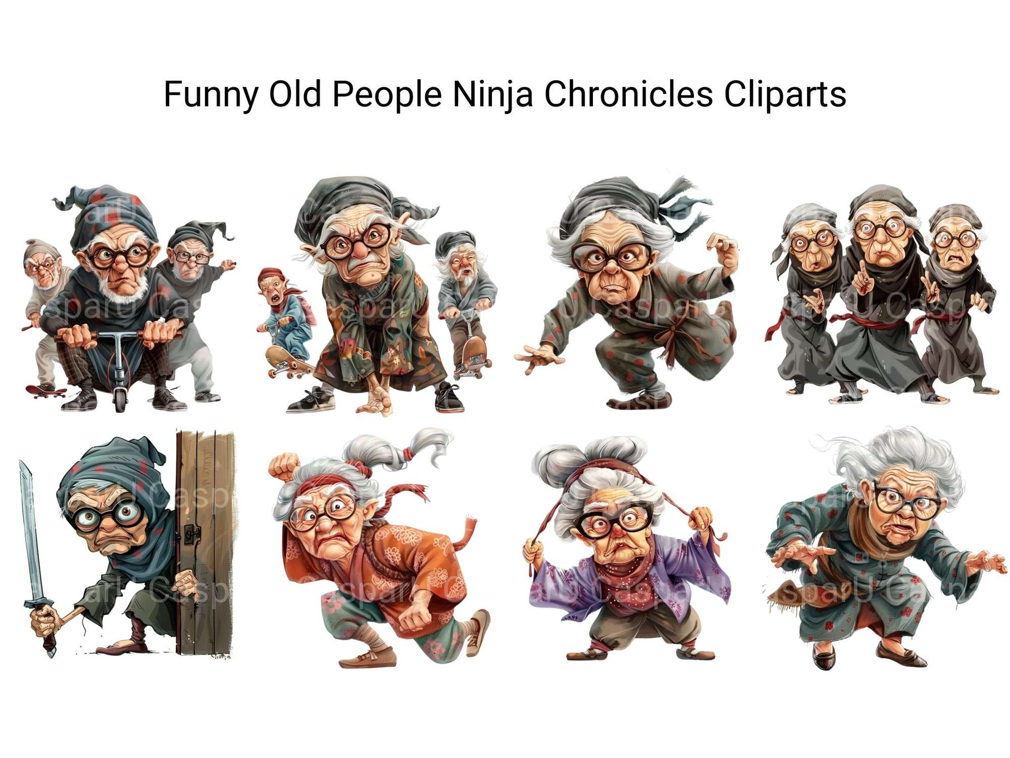 Funny Old People Ninja Chronicles Clipart