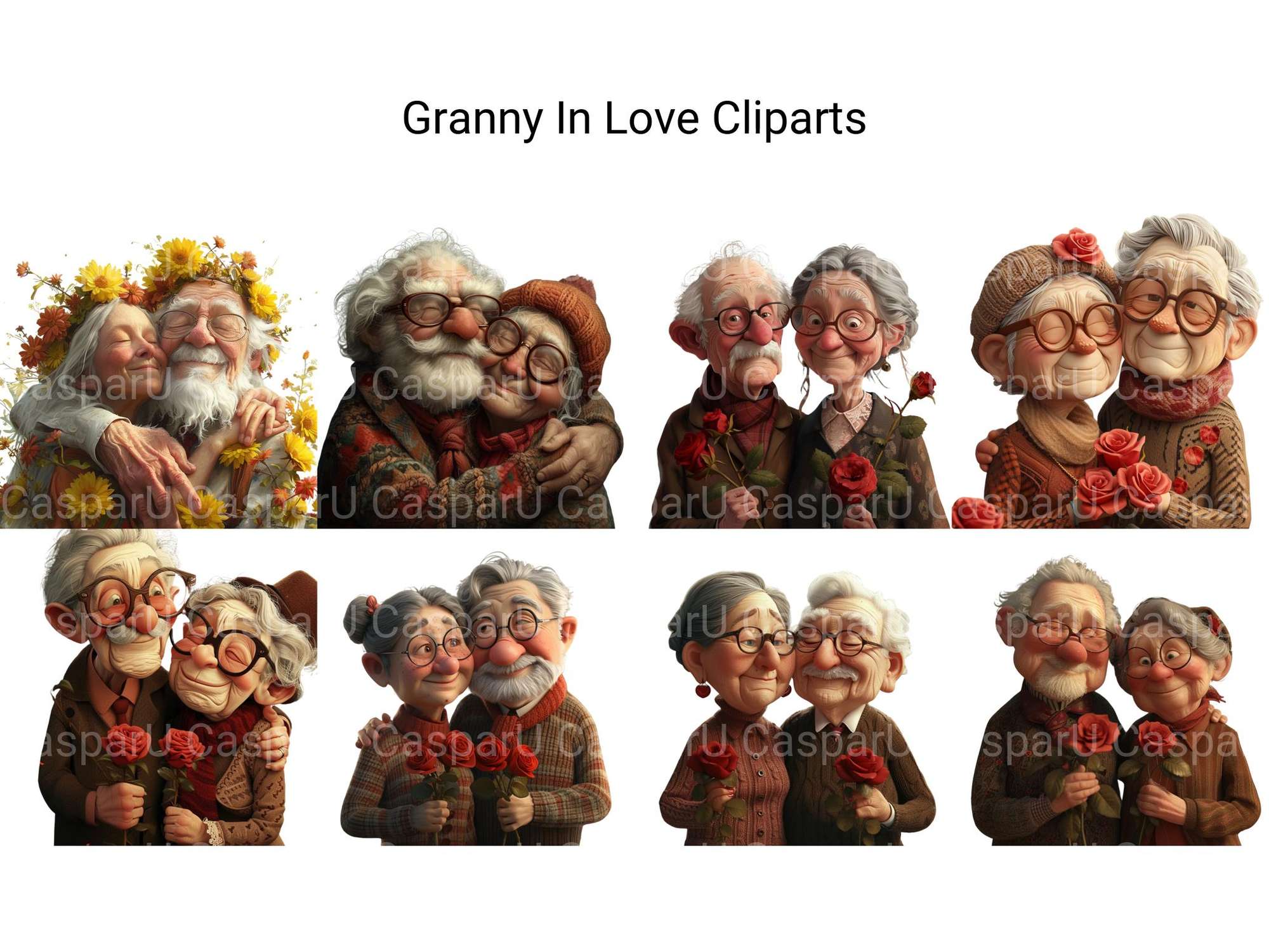 Granny In Love Clipart