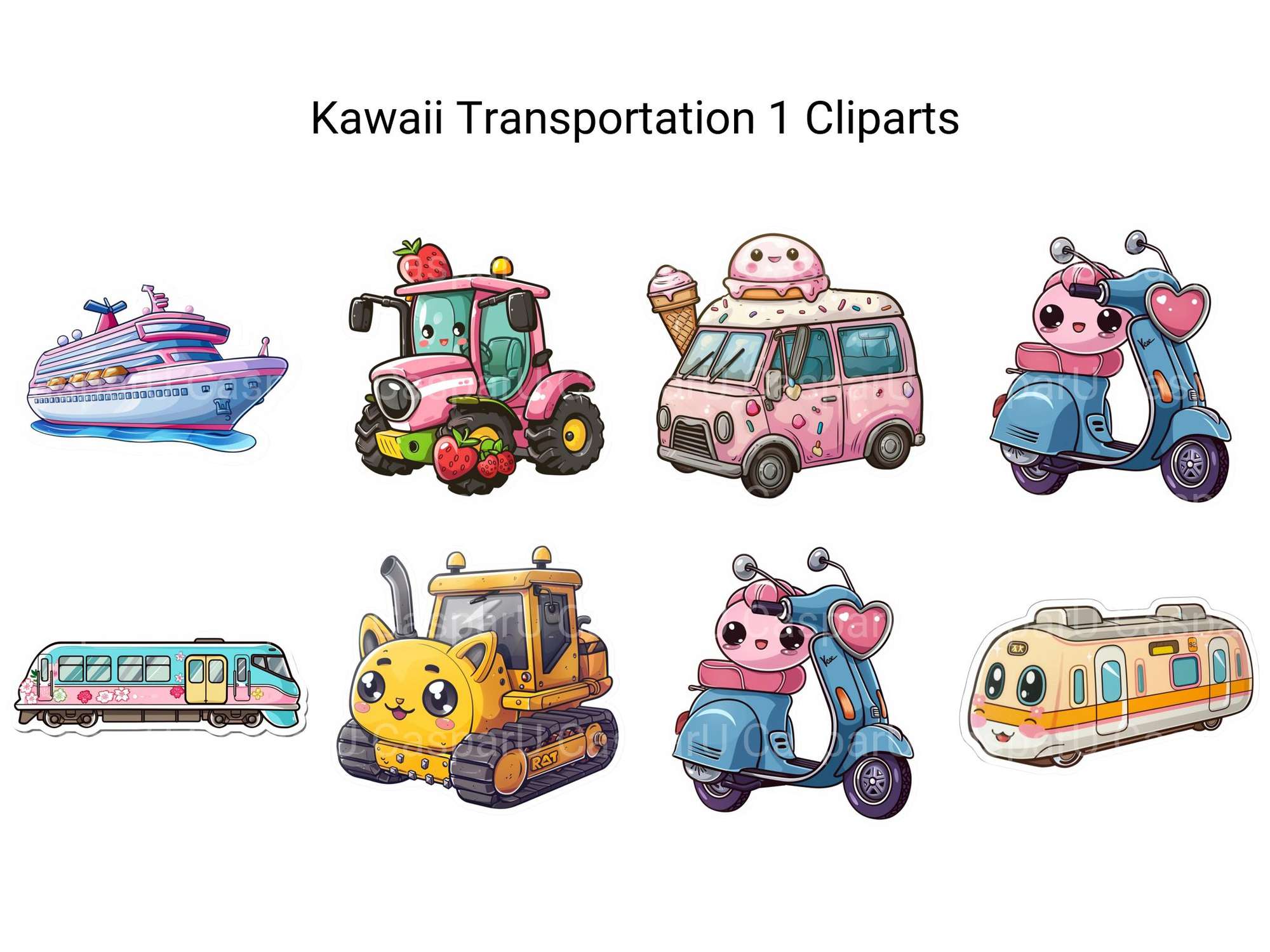 Kawaii Transportation #1 Clipart
