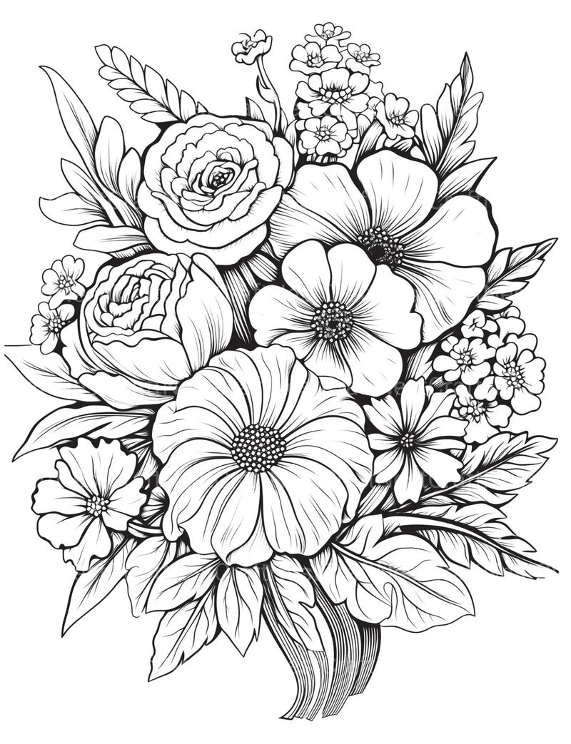 Flower Coloring Book 2 - CraftNest - Digital Crafting and Art