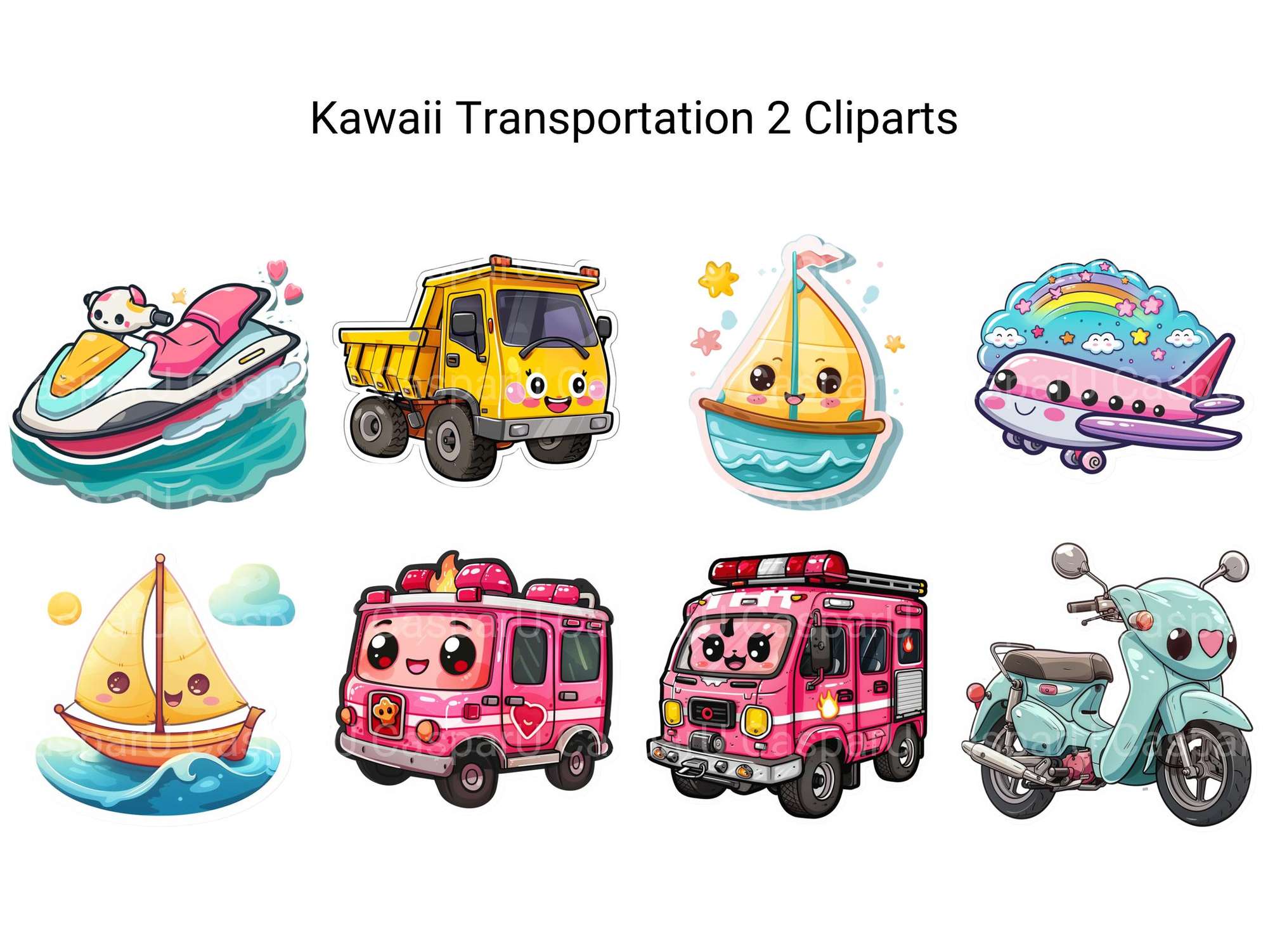 Kawaii Transportation #2 Clipart