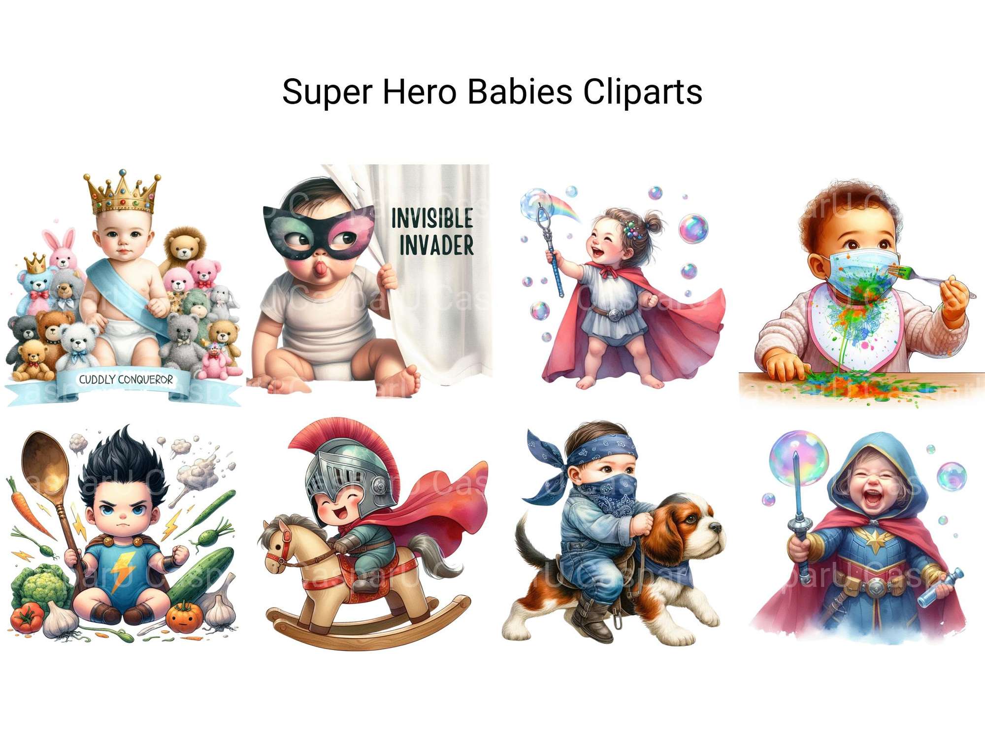 Super Hero Babies Clipart