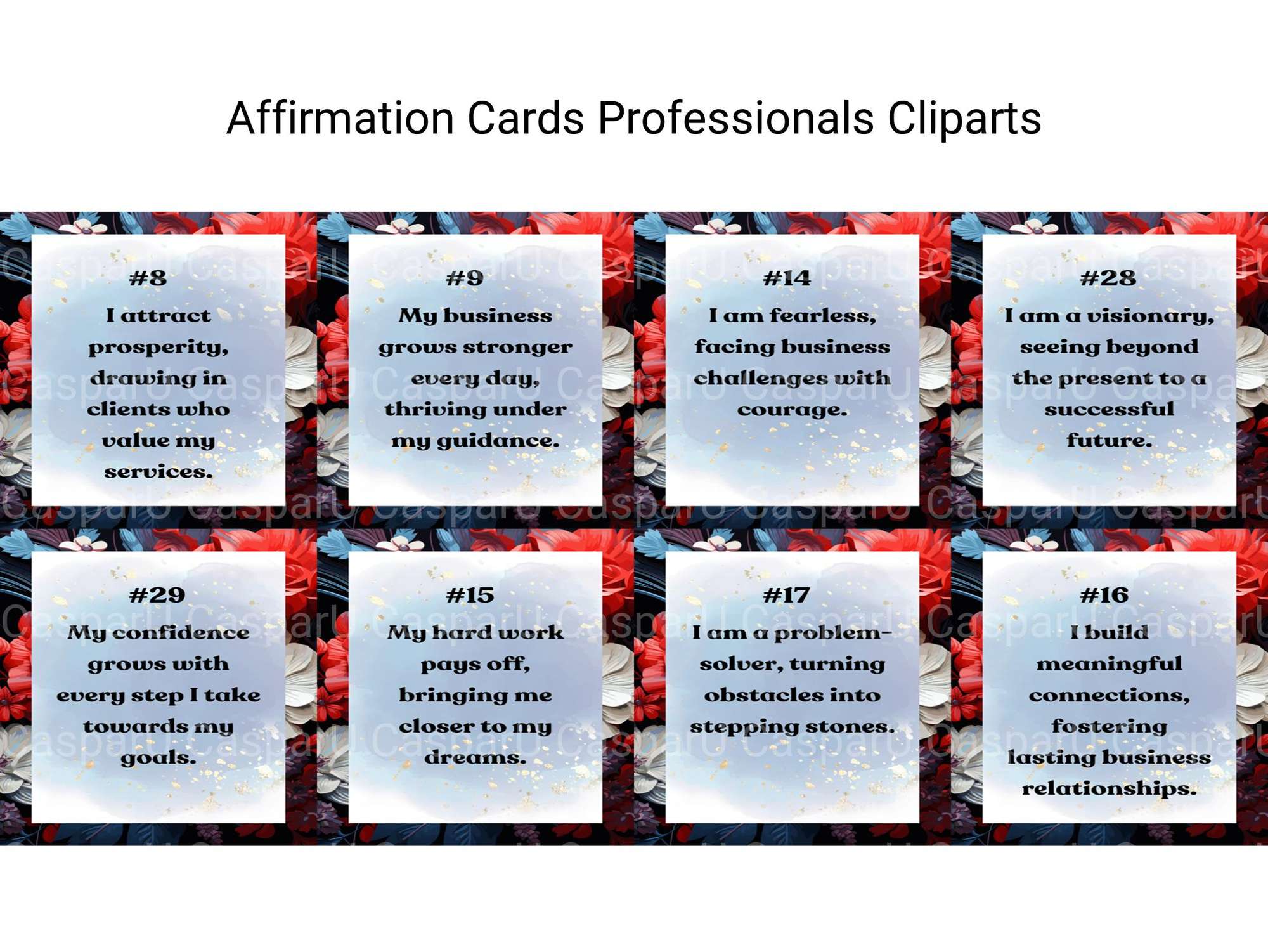 Positive Affirmation Cards Professionals Clipart