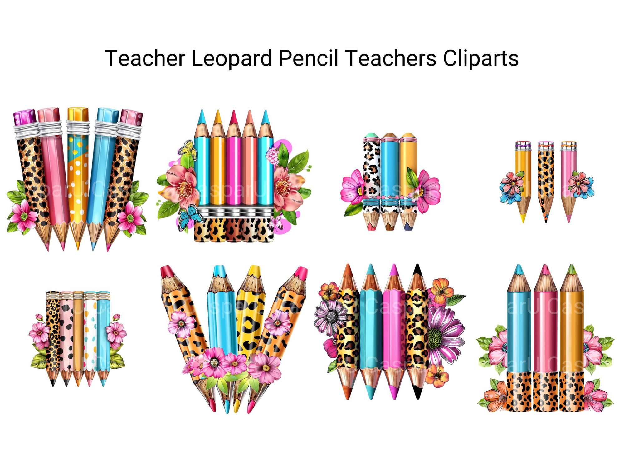 Teacher Leopard Pencil Teachers Clipart