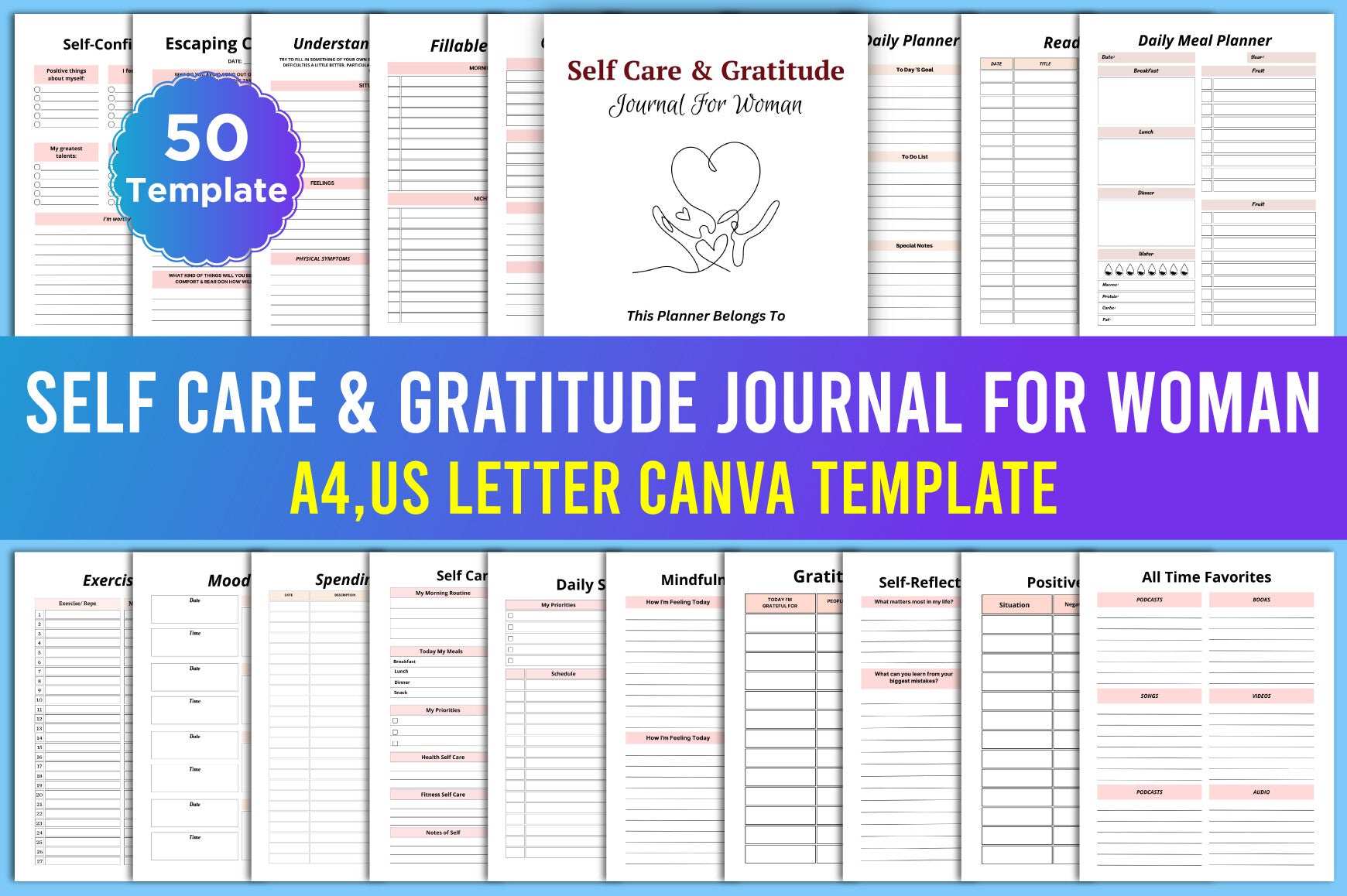 Self Care Gratitude Journal for Women
