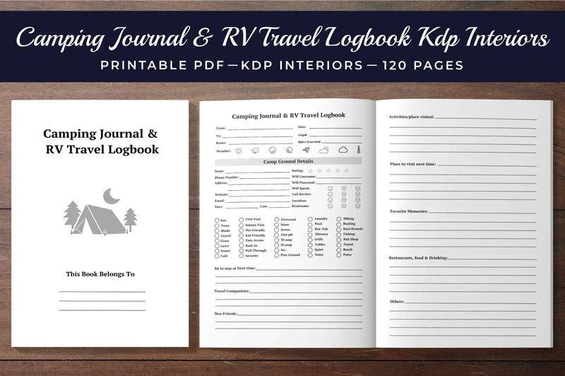 Camping RV Travel Logbook Planner - CraftNest - Digital Crafting and Art