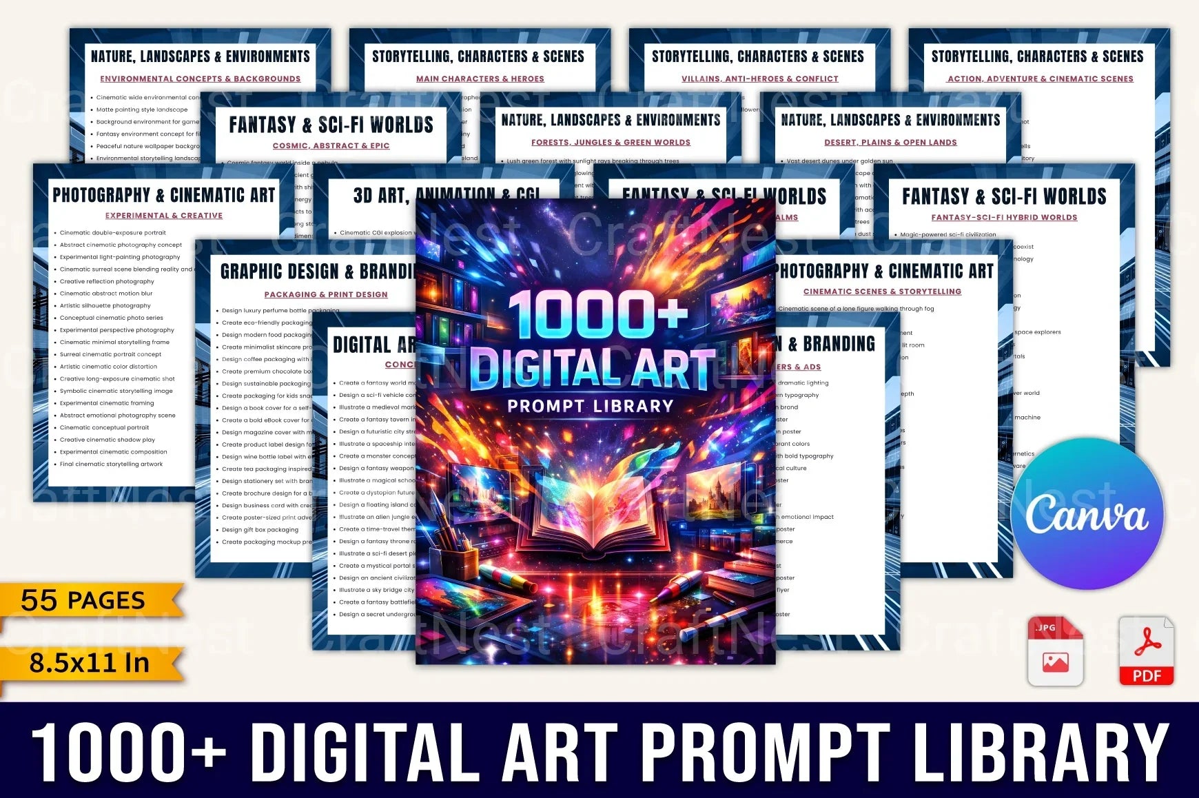 Art Prompt Library: Creative Inspiration Hub - CraftNest - Digital Crafting and Art