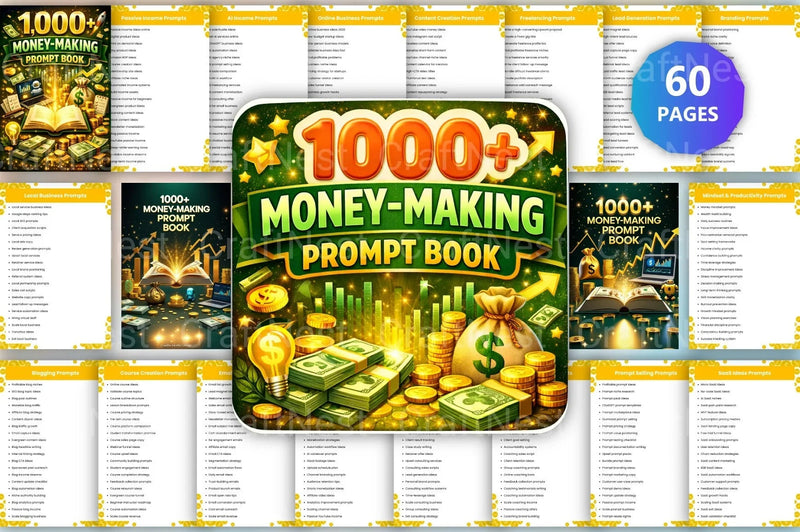 Money Making Prompt Book: Boost Your Income - CraftNest - Digital Crafting and Art