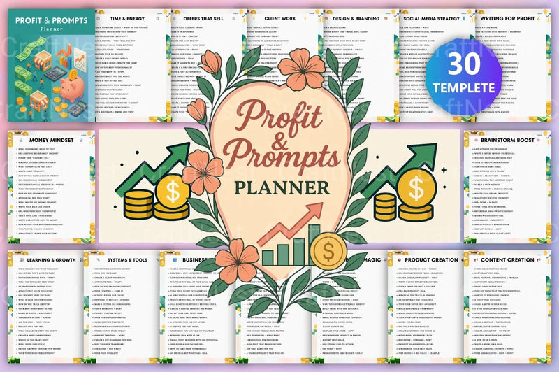 Profit Prompts Planner for Success - CraftNest - Digital Crafting and Art
