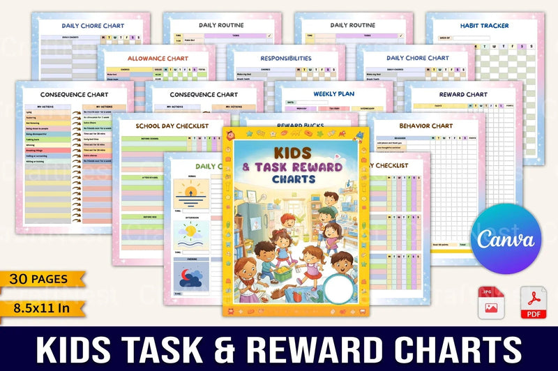 Kids Task Reward Charts for Motivation and Organization - CraftNest - Digital Crafting and Art