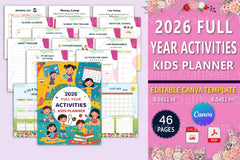 Yearly Activities Planner for Kids - CraftNest - Digital Crafting and Art