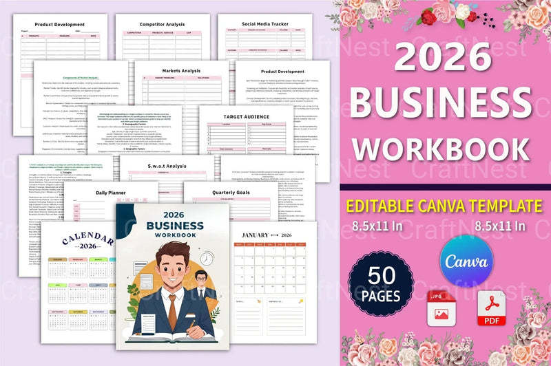 Business Workbook for Success - CraftNest - Digital Crafting and Art