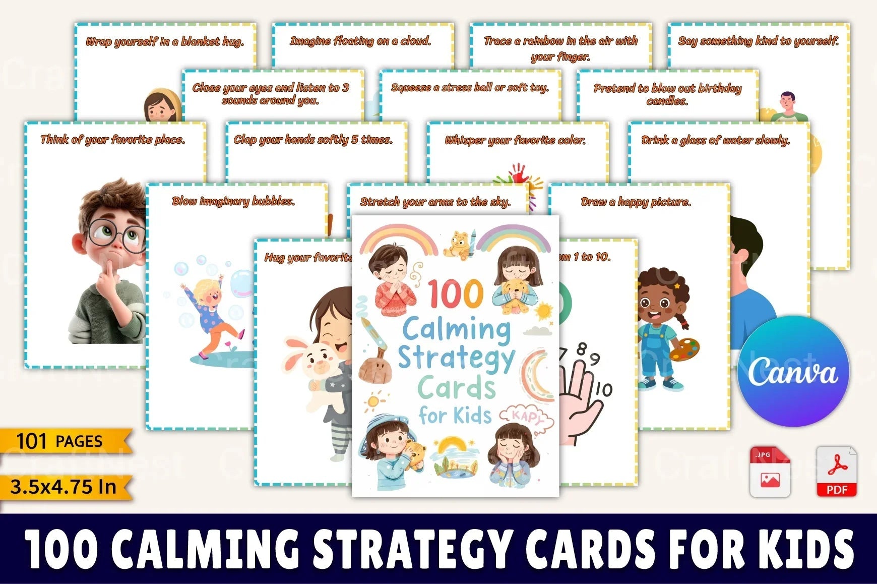 Calming Strategy Cards for Kids - CraftNest - Digital Crafting and Art