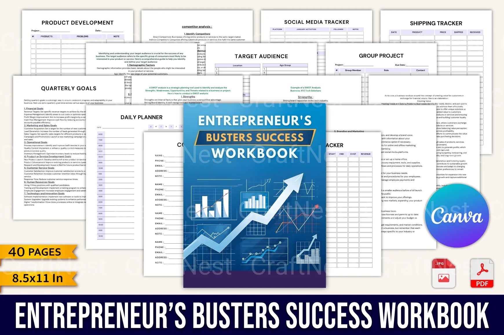 Entrepreneur Busters Success Workbook - CraftNest - Digital Crafting and Art