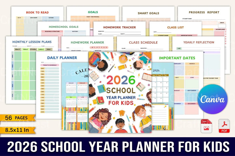 School Year Planner for Kids - CraftNest - Digital Crafting and Art