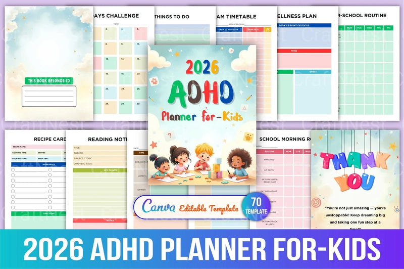ADHD Planner for Kids - CraftNest - Digital Crafting and Art