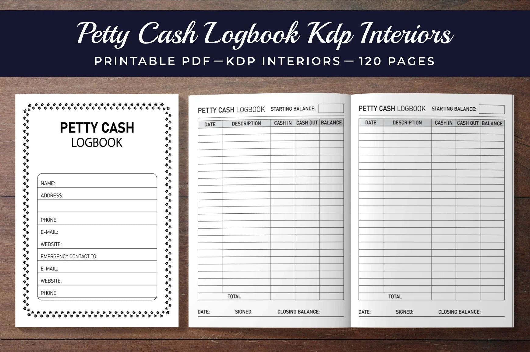 Petty Cash Logbook Planner - CraftNest - Digital Crafting and Art