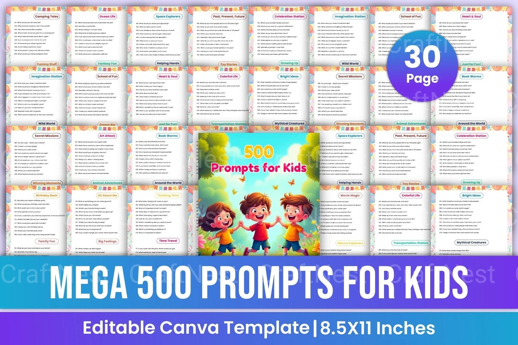Mega 500 Creative Prompts for Kids - CraftNest - Digital Crafting and Art