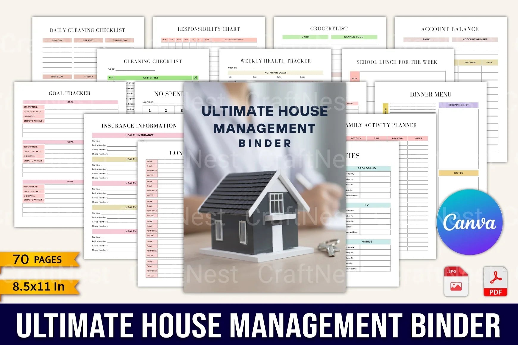 Ultimate House Management Binder for Organization - CraftNest - Digital Crafting and Art