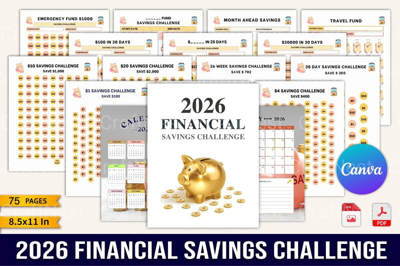 Financial Savings Challenge Guide - CraftNest - Digital Crafting and Art
