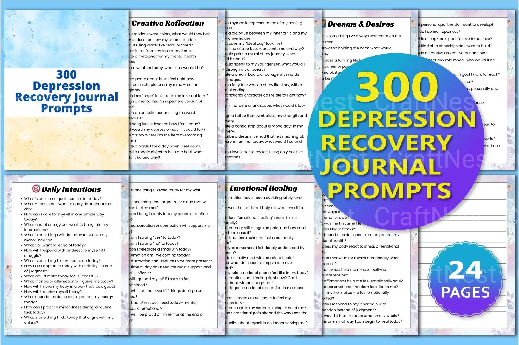 Depression Recovery Prompts for Healing - CraftNest - Digital Crafting and Art