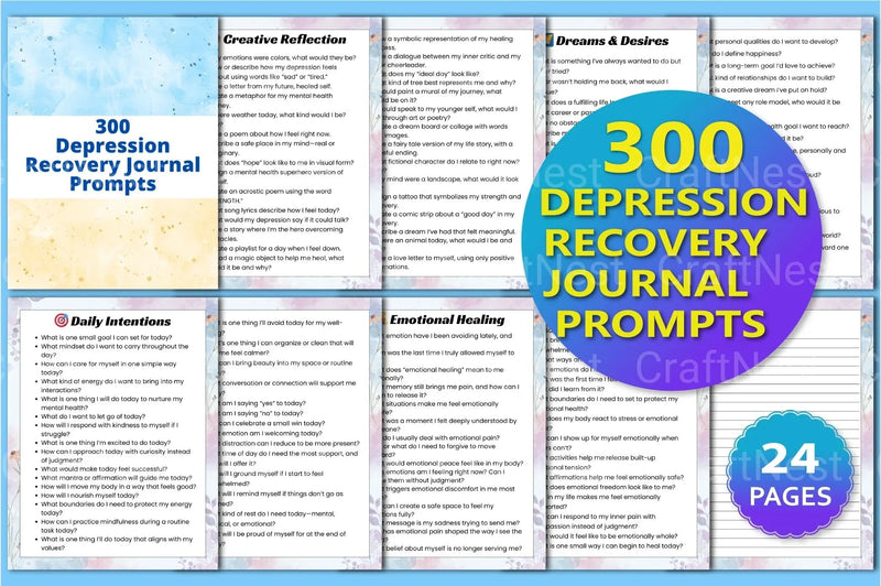 Depression Recovery Prompts for Healing - CraftNest - Digital Crafting and Art