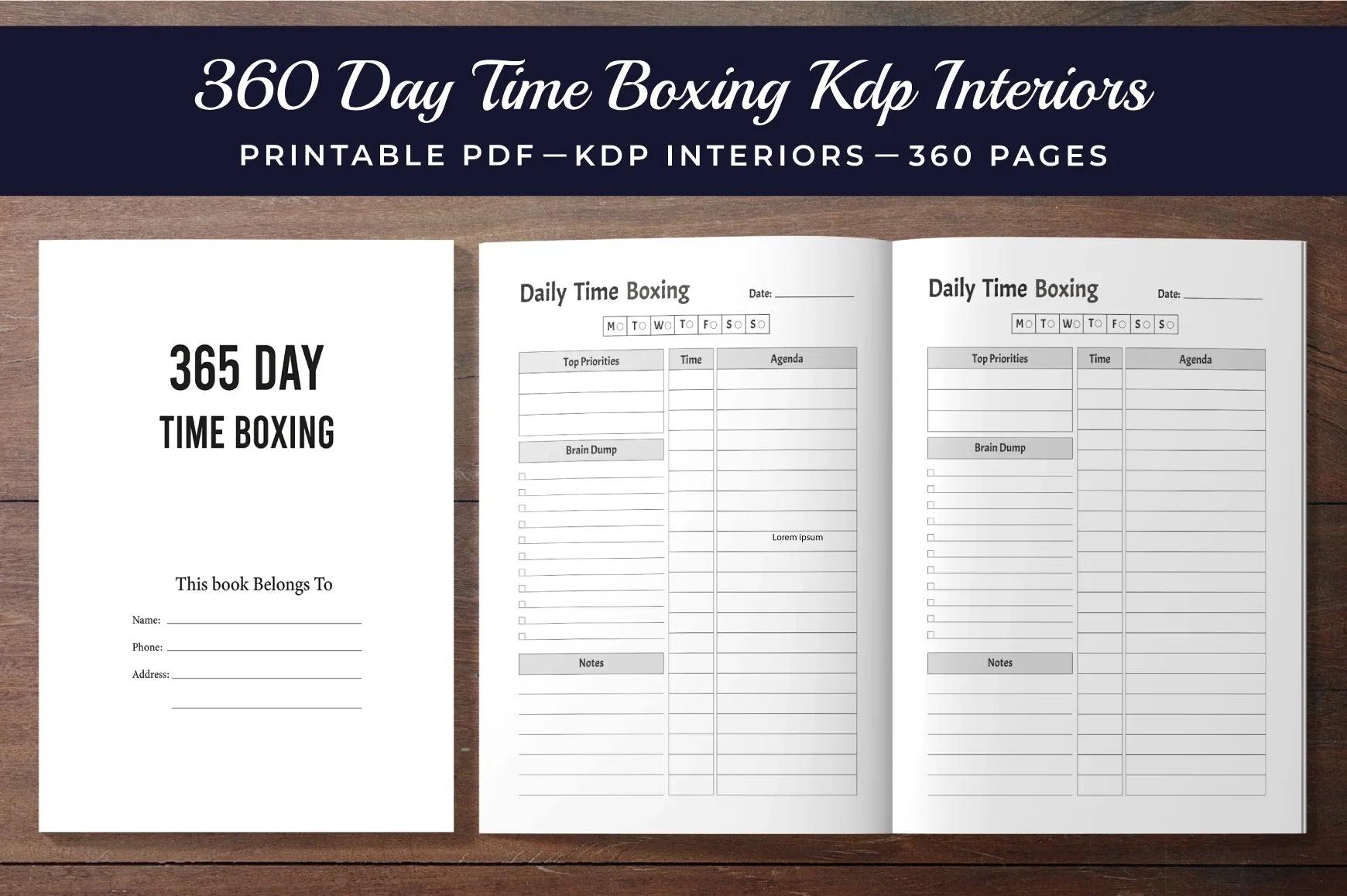 Day Time Boxing Planner - CraftNest - Digital Crafting and Art