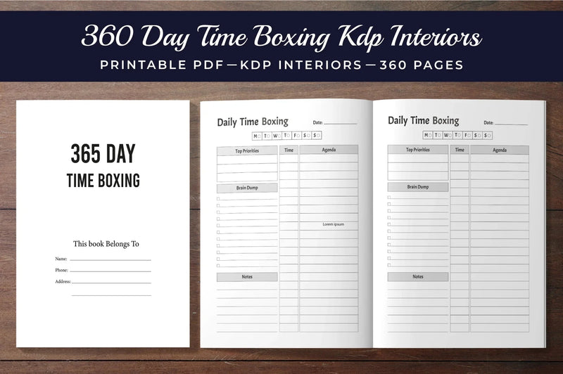 Day Time Boxing Planner - CraftNest - Digital Crafting and Art