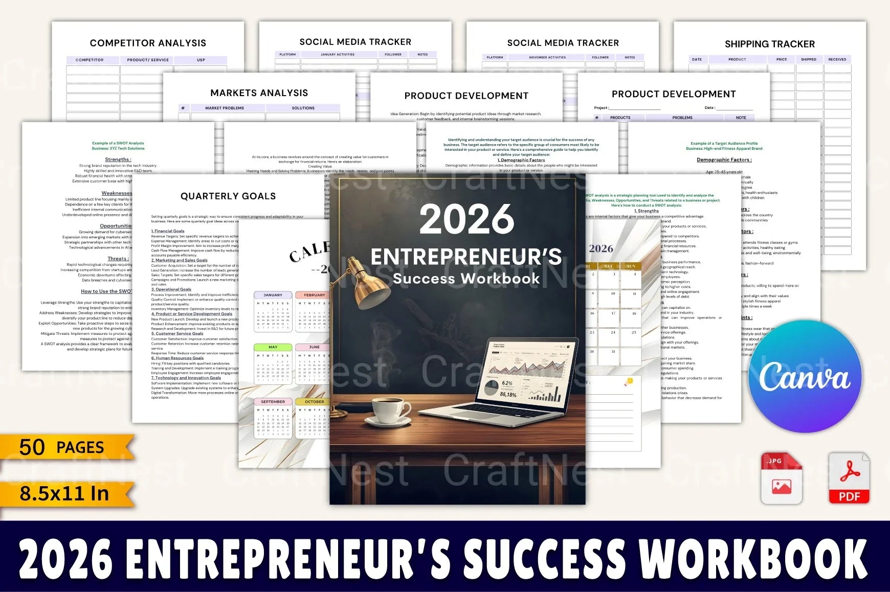 Entrepreneur Success Workbook - CraftNest - Digital Crafting and Art