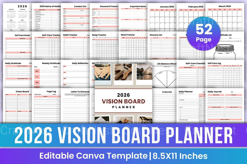 Vision Board Planner 2023 - CraftNest - Digital Crafting and Art