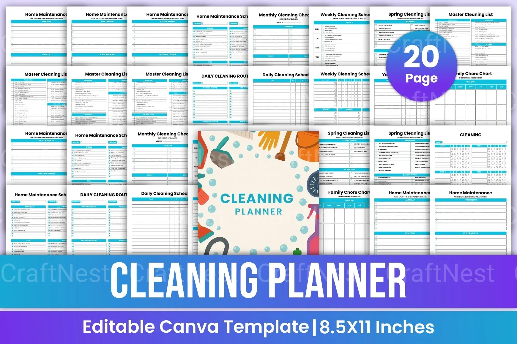 Efficient Cleaning Planner from $100 - CraftNest - Digital Crafting and Art