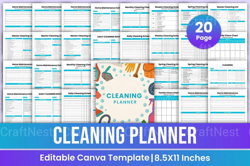 Efficient Cleaning Planner from $100 - CraftNest - Digital Crafting and Art
