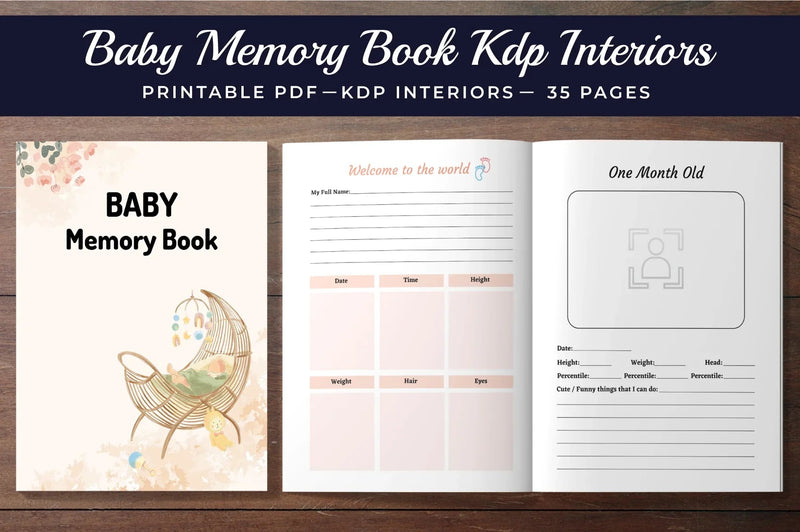 Baby Memory Book KDP Planner - CraftNest - Digital Crafting and Art