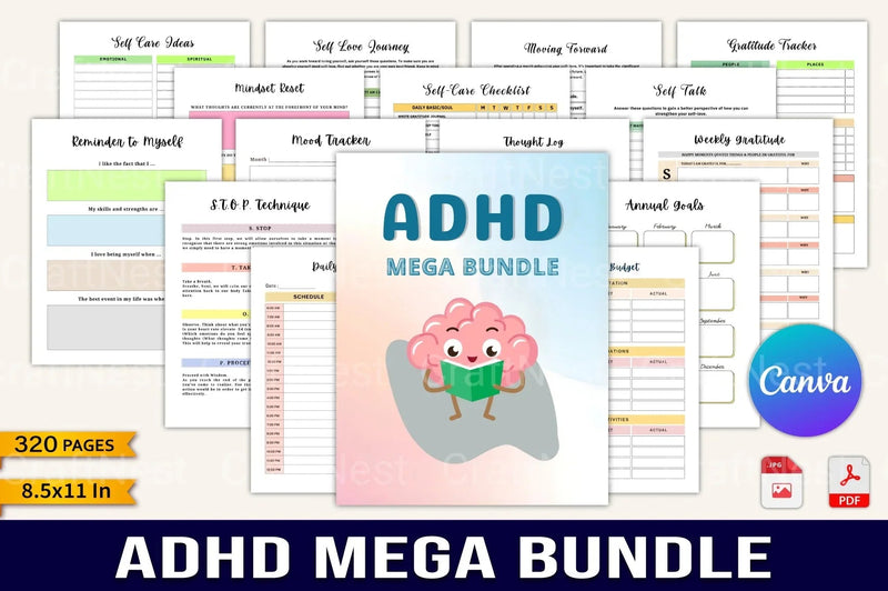 ADHD Mega: Comprehensive Insights and Solutions - CraftNest - Digital Crafting and Art