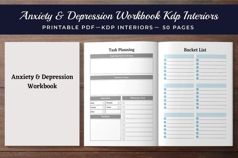 Anxiety and Depression Workbook Bundle - CraftNest - Digital Crafting and Art