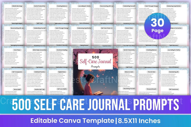 Self Care Prompts for Personal Wellbeing - CraftNest - Digital Crafting and Art